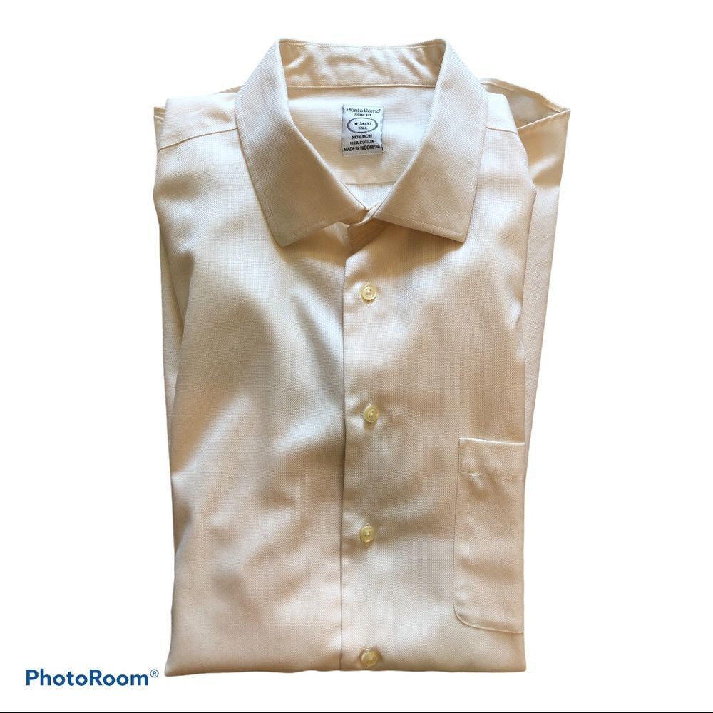 ⚡️ Pronto Uomo Buttoned Down Dress Shirt (Slim Fit) ~ Size Tall 18 36/37 ⚡️ - Picture 2 of 5